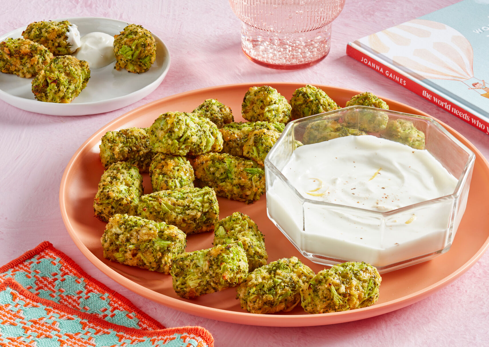 Broccoli Tots with Lemon Yogurt dip